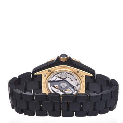 Chanel Stainless Steel 18K Yellow Gold Matte Ceramic 41mm J12 Automatic Watch Black 4 of 6