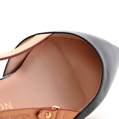 Louis Vuitton Calfskin Blossom Slingback Flat Ballerina 37 Black 9 of 9