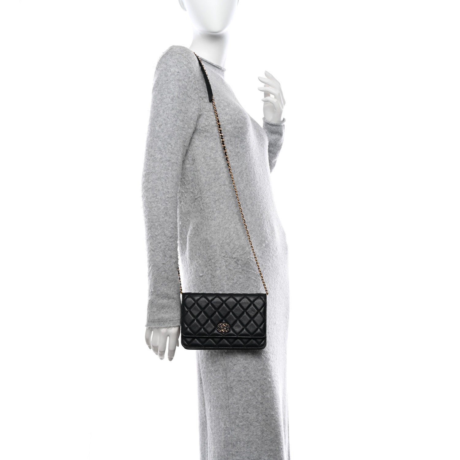 Chanel Lambskin Quilted Infinity Wallet On Chain WOC Black 2 of 12