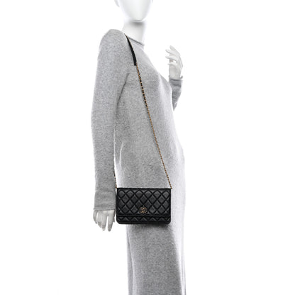 Chanel Lambskin Quilted Infinity Wallet On Chain WOC Black 2 of 12