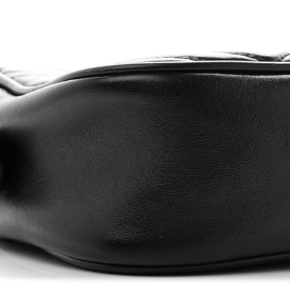 Gucci Calfskin Matelasse Small GG Marmont Chain Shoulder Bag Black 9 of 10