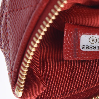 Chanel Caviar Quilted Small Cosmetic Case Red 7 of 8