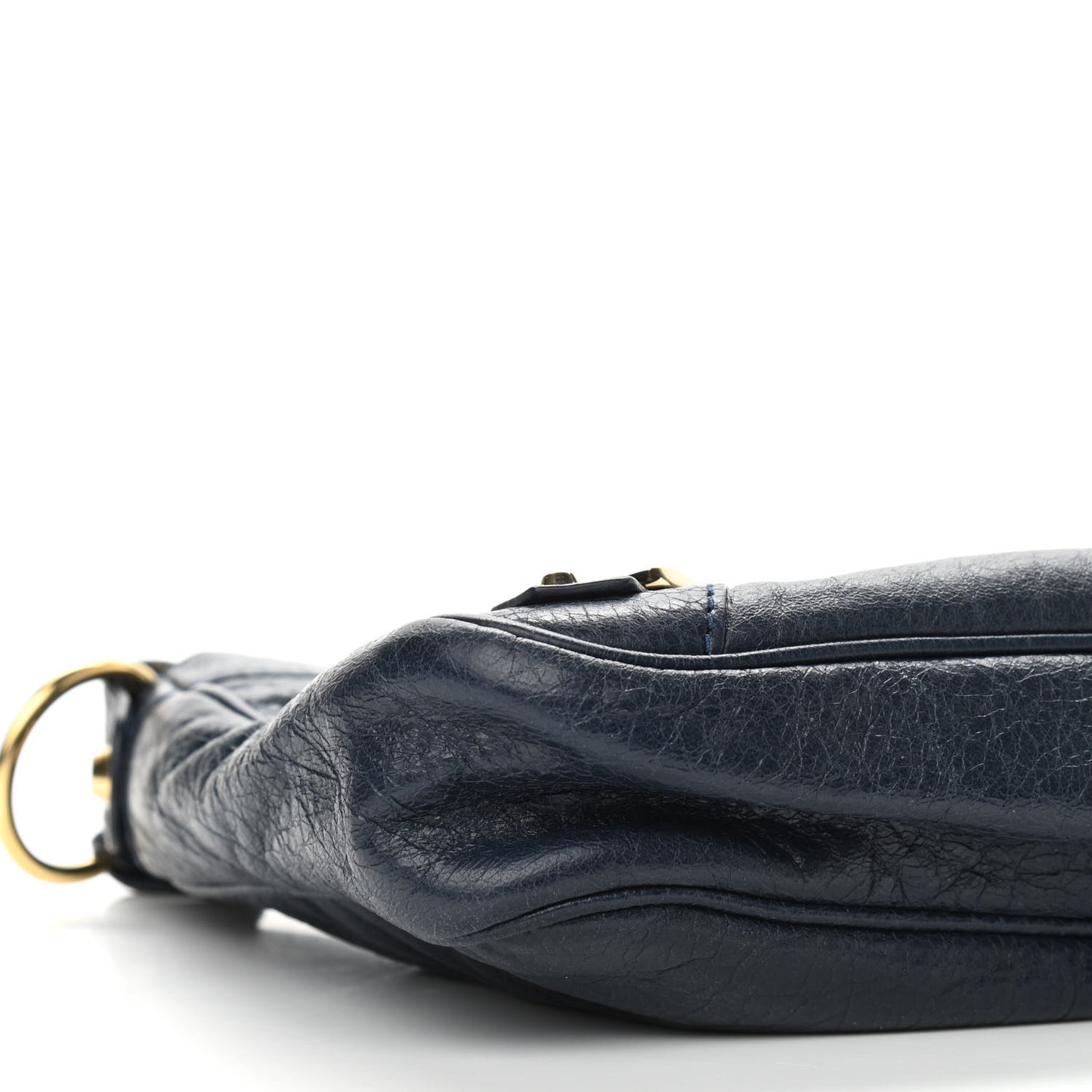 Agneau Classic Silver Hardware Hip Bleu Obscur