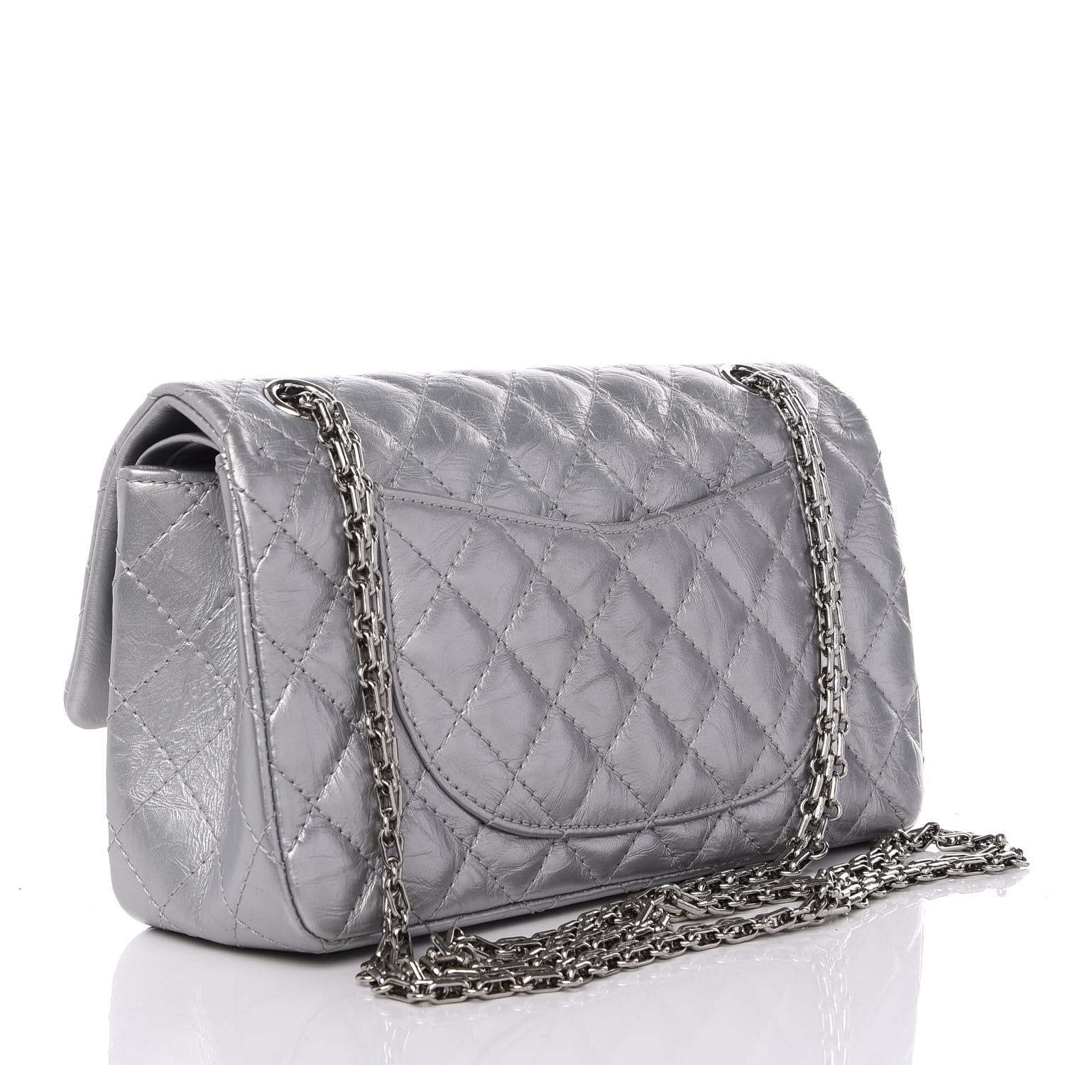 Chanel Metallic Aged Calfskin 2.55 Reissue 225 Flap Silver 2 of 8