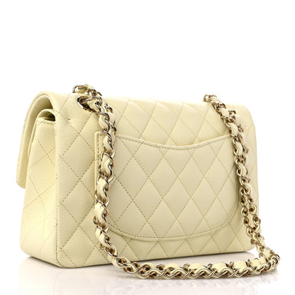 Chanel Caviar Quilted Small Double Flap Light Yellow 3 of 9