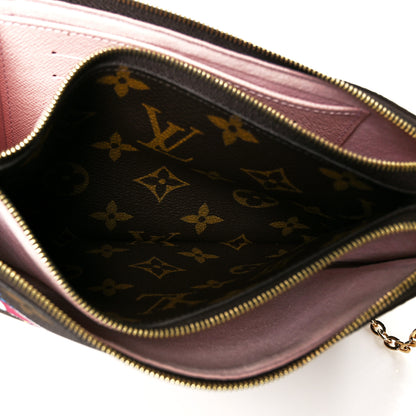 Louis Vuitton Monogram 2020 Christmas Animation Big Wheel Double Zip Pochette Rose Ballerine 7 of 13