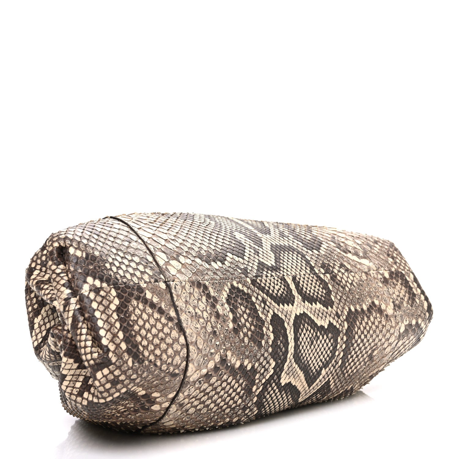 Bottega Veneta Snakeskin The Pouch Oversized Clutch Naturale 4 of 11