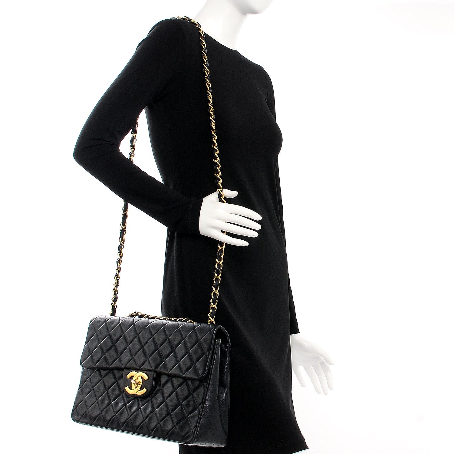 Chanel Lambskin XL Jumbo Flap Black 2 of 10