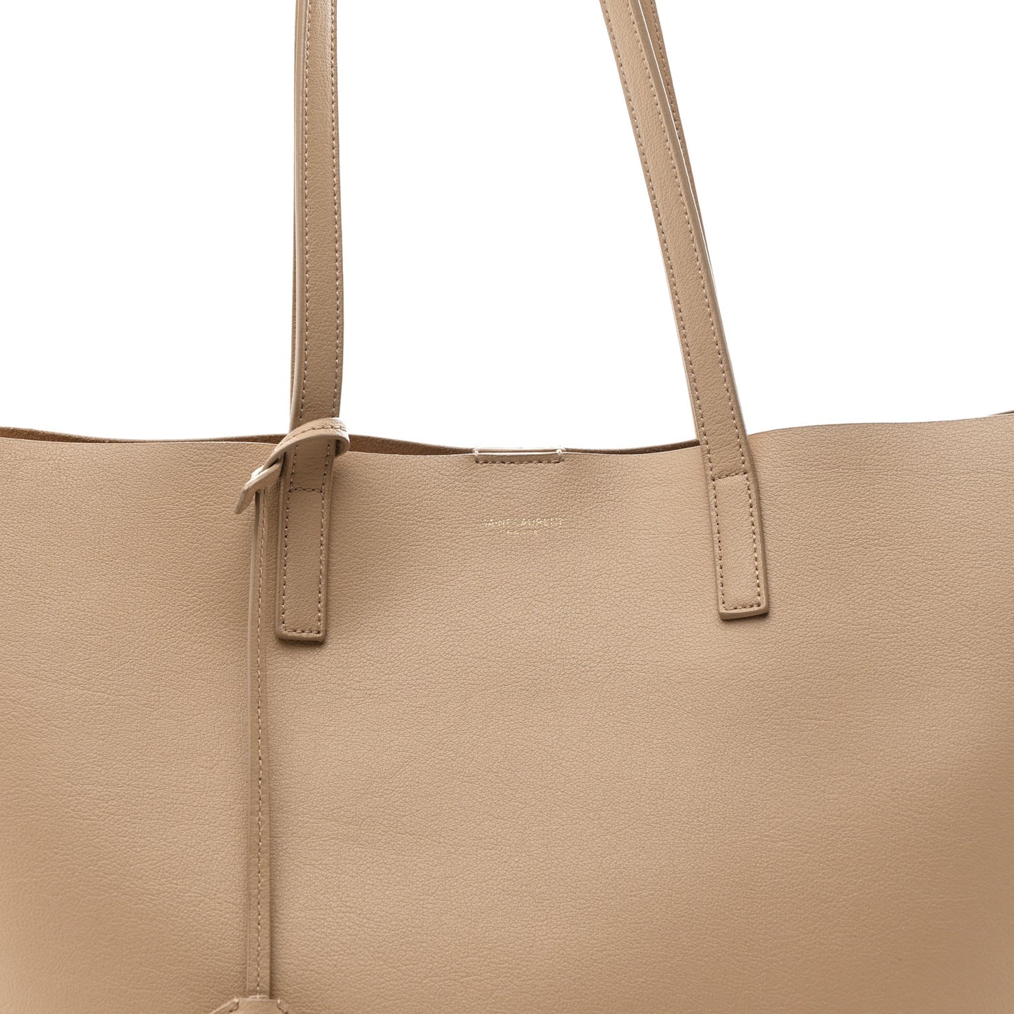 Calfskin Large Shopping Tote Dark Beige