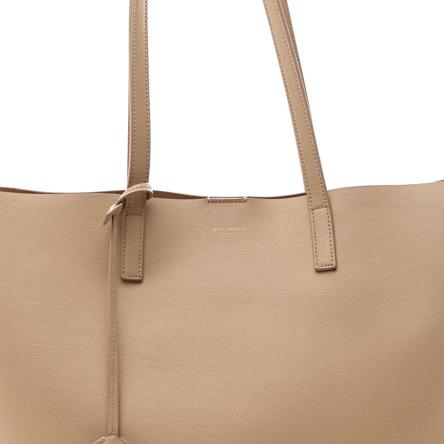 Saint Laurent Calfskin Large Shopping Tote Dark Beige 8 of 10