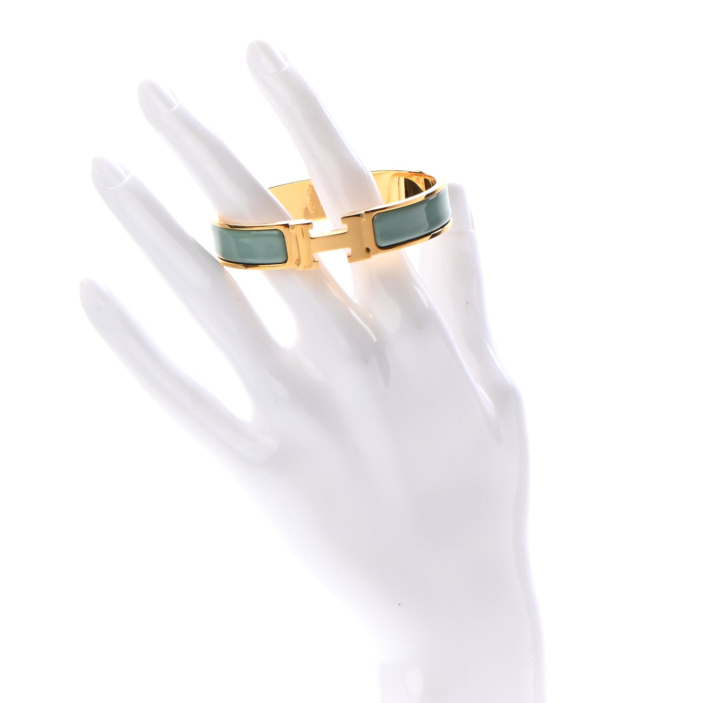 Enamel Narrow Clic Clac H Bracelet PM Vert Aqua