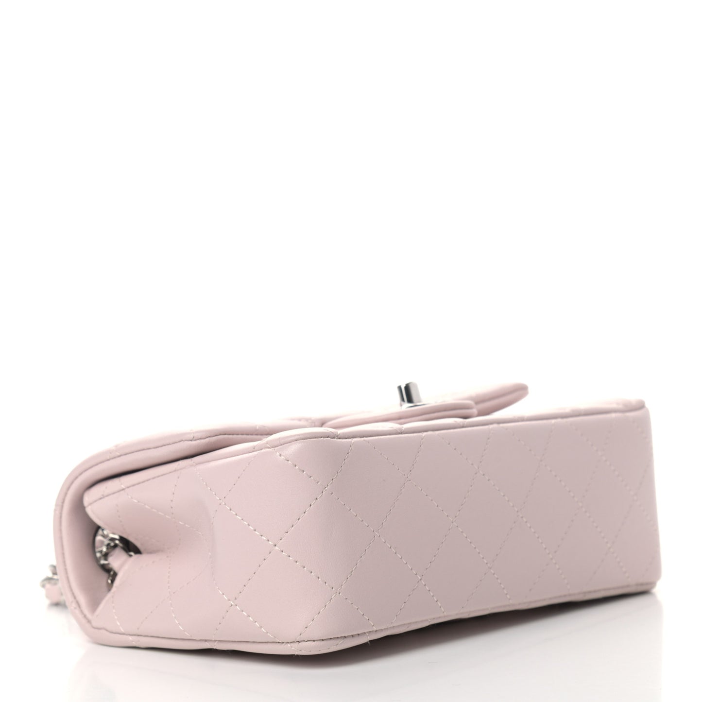 Lambskin Quilted Mini Rectangular Flap Light Purple