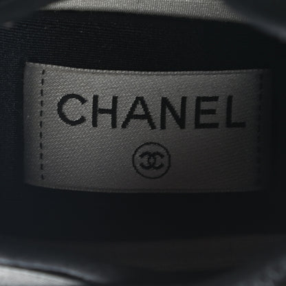 Chanel Velvet Calfskin Mixed Fibers CC Sneakers 36.5 Black 7 of 8