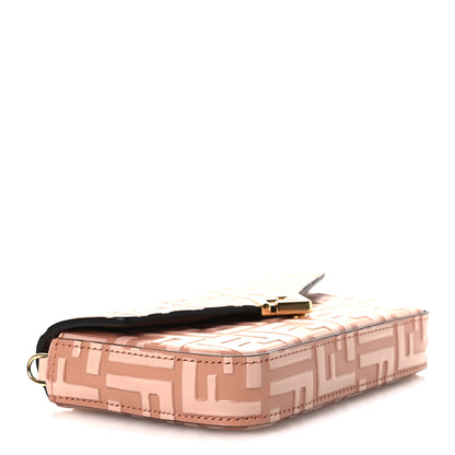 Fendi Calfskin FF Diamonds Wallet On Chain Pink 3 of 10