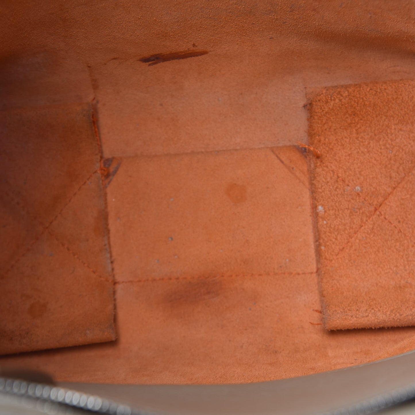 Grained Calfskin Small Vertical Bi-Cabas Fluo Orange Taupe