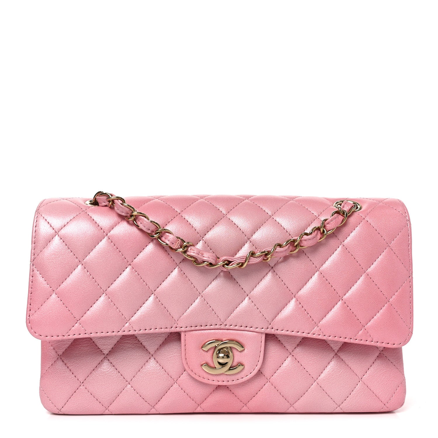 Chanel Cloudy Pearly Goatskin Quilted Medium Double Flap Pink 1 of 11