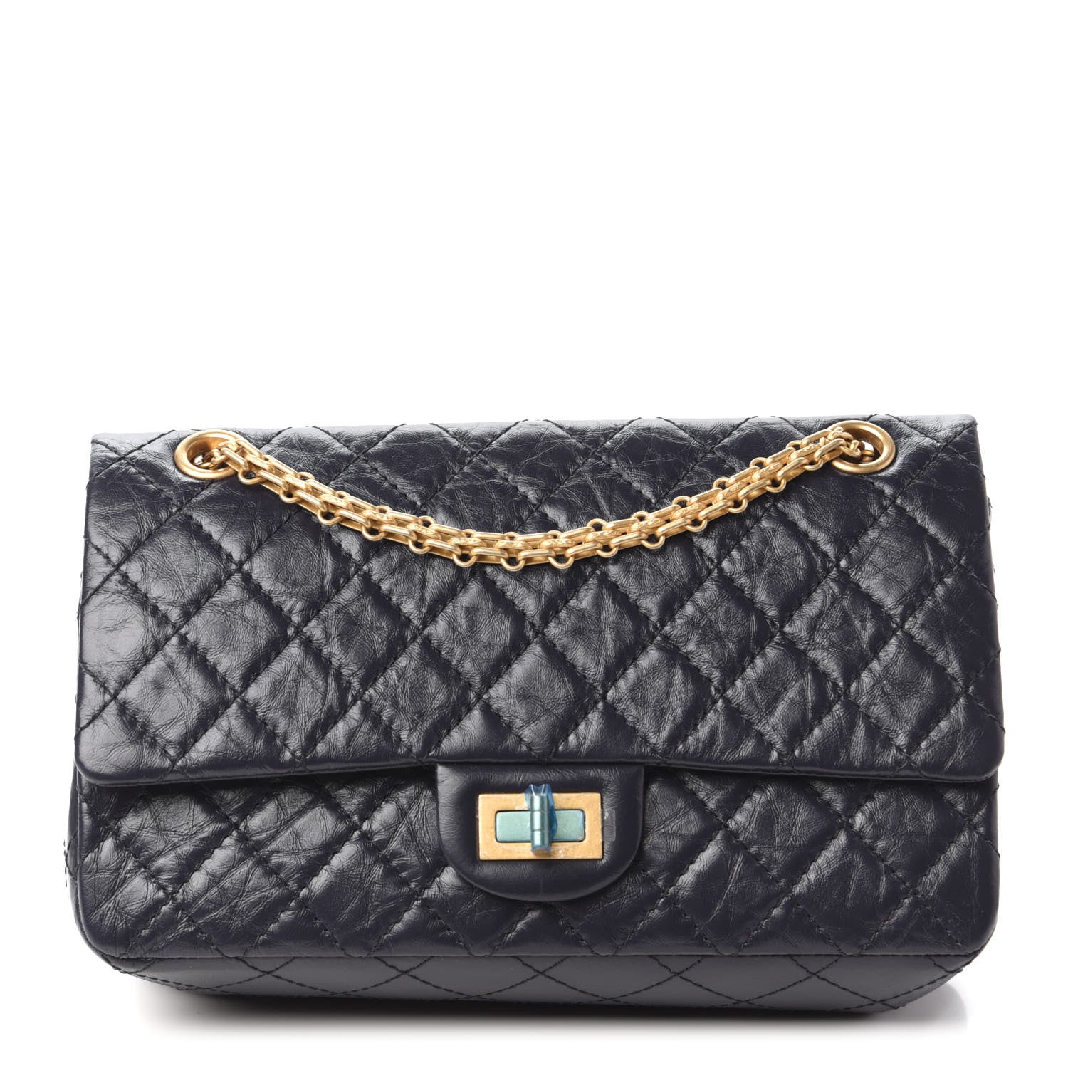 Chanel Aged Calfskin Quilted 2.55 Reissue 225 Flap Navy 1 of 11