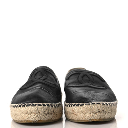 Chanel Lambskin CC Espadrilles 38 Black 2 of 9