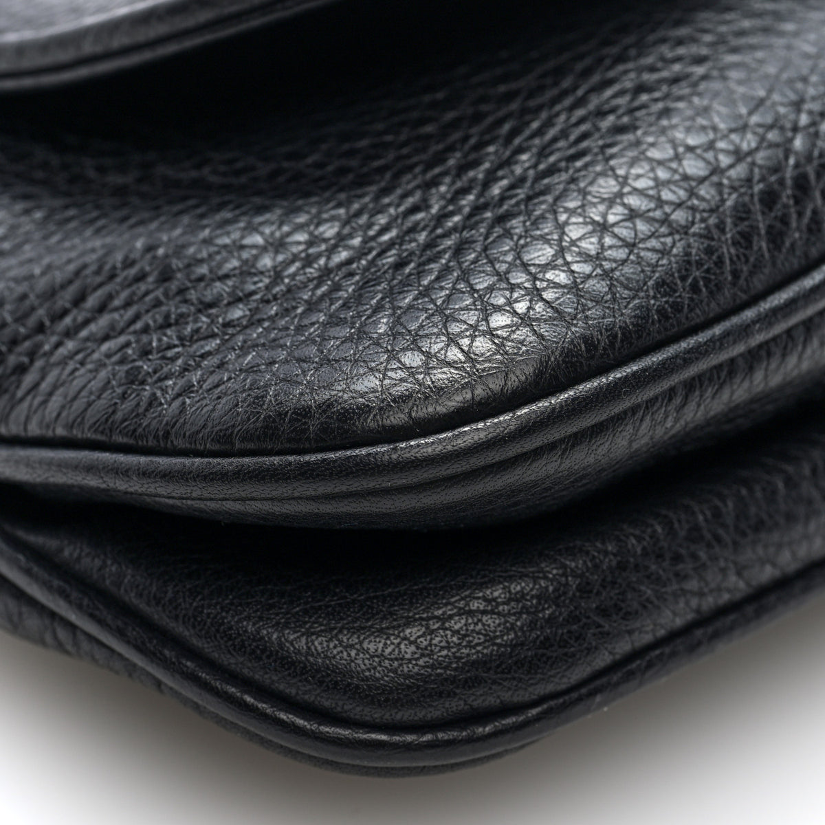 Gucci Pebbled Calfskin Small 1973 Chain Shoulder Bag Black 10 of 11