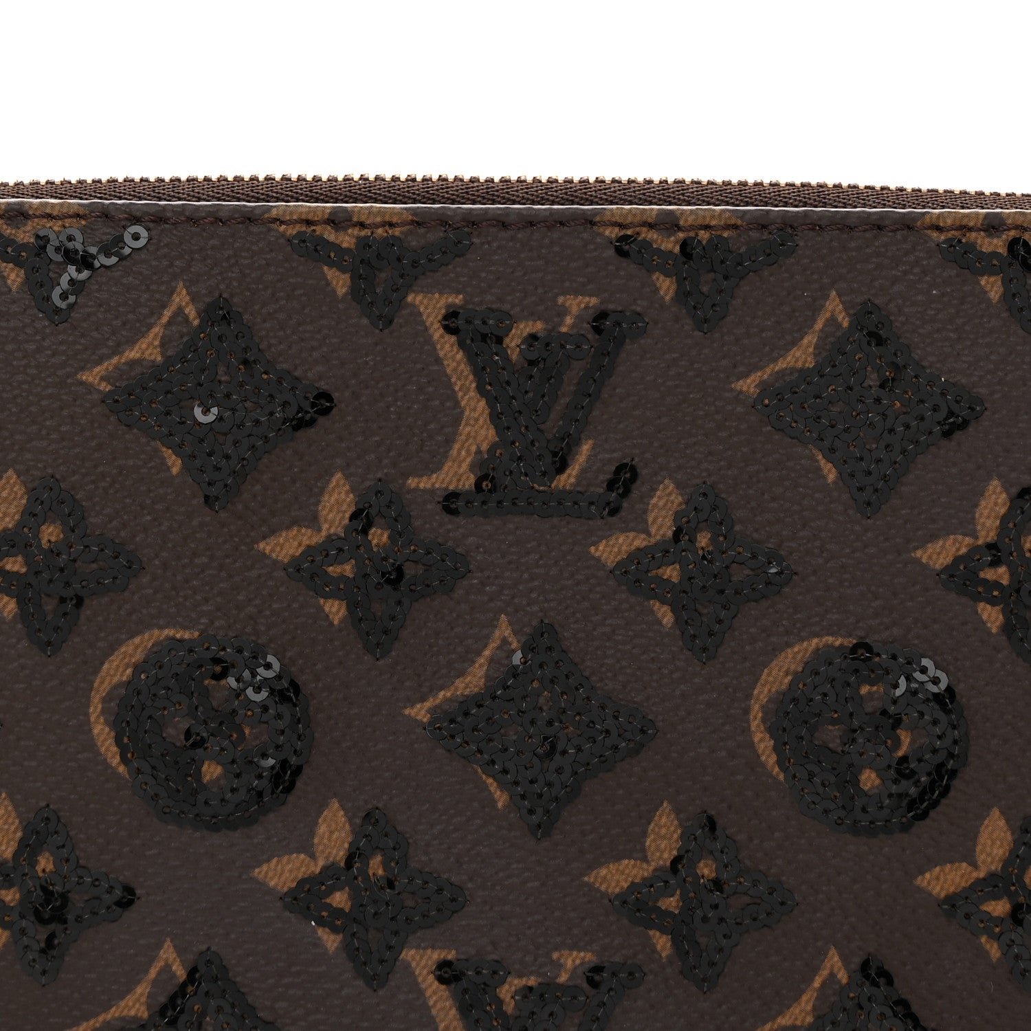 Louis Vuitton Monogram Sequins Pochette Accessories Black 6 of 9