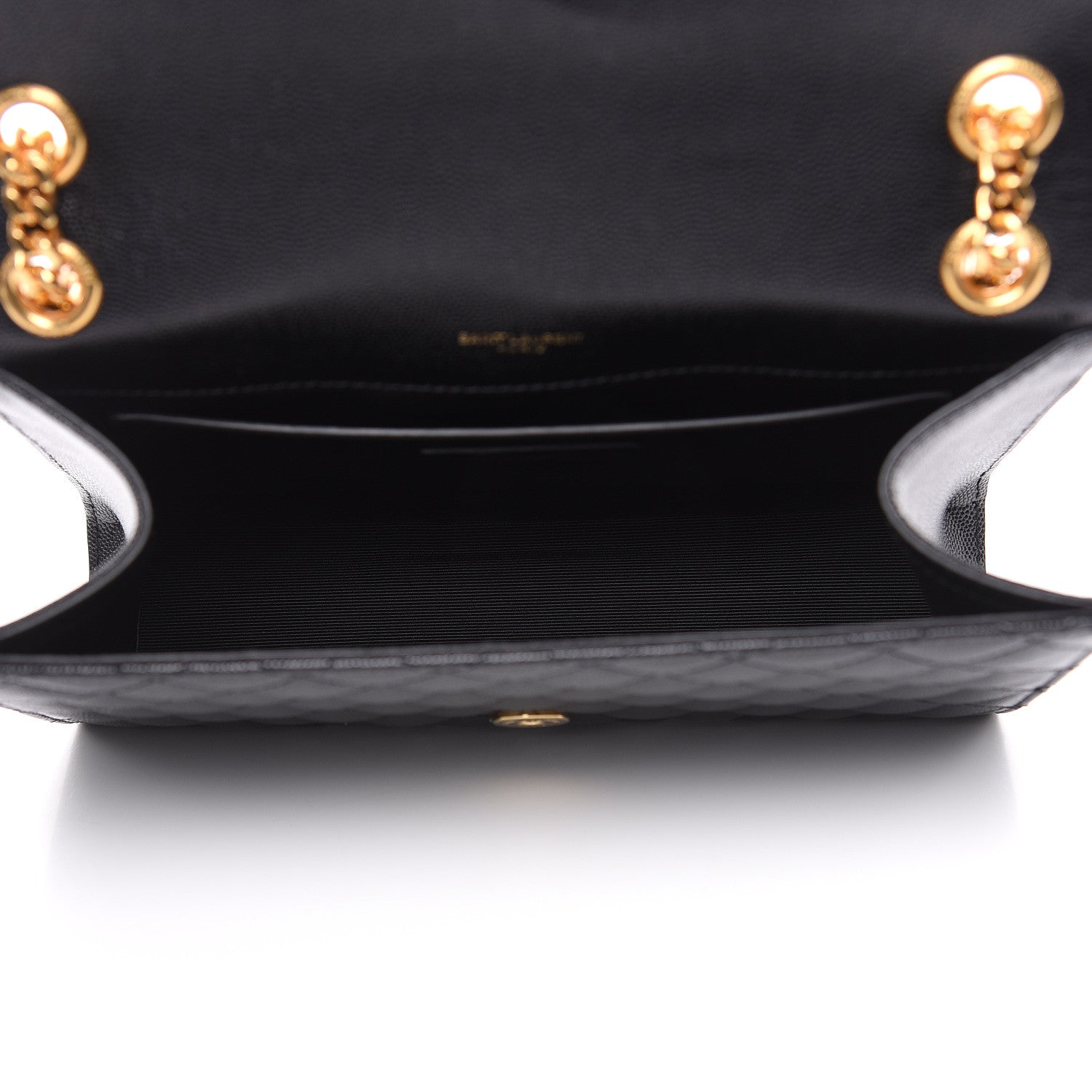 Saint Laurent Grain De Poudre Textured Mixed Matelasse Triquilt Medium Monogram Satchel Black 5 of 9