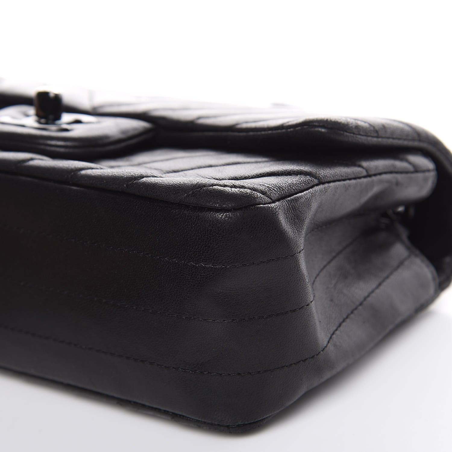 Chanel Lambskin Chevron Quilted Mini Rectangular Flap So Black 9 of 22