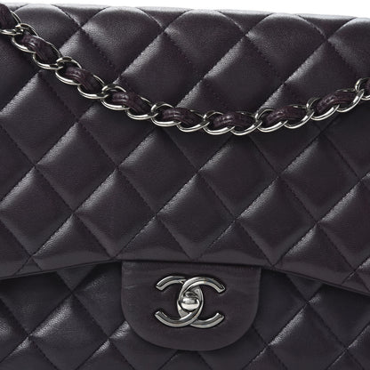 Chanel Lambskin Quilted Jumbo Double Flap Purple 9 of 9