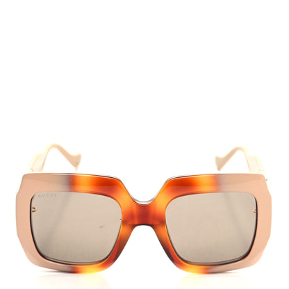 Gucci Acetate Square Frame Chain Sunglasses GG1022S Brown 2 of 7