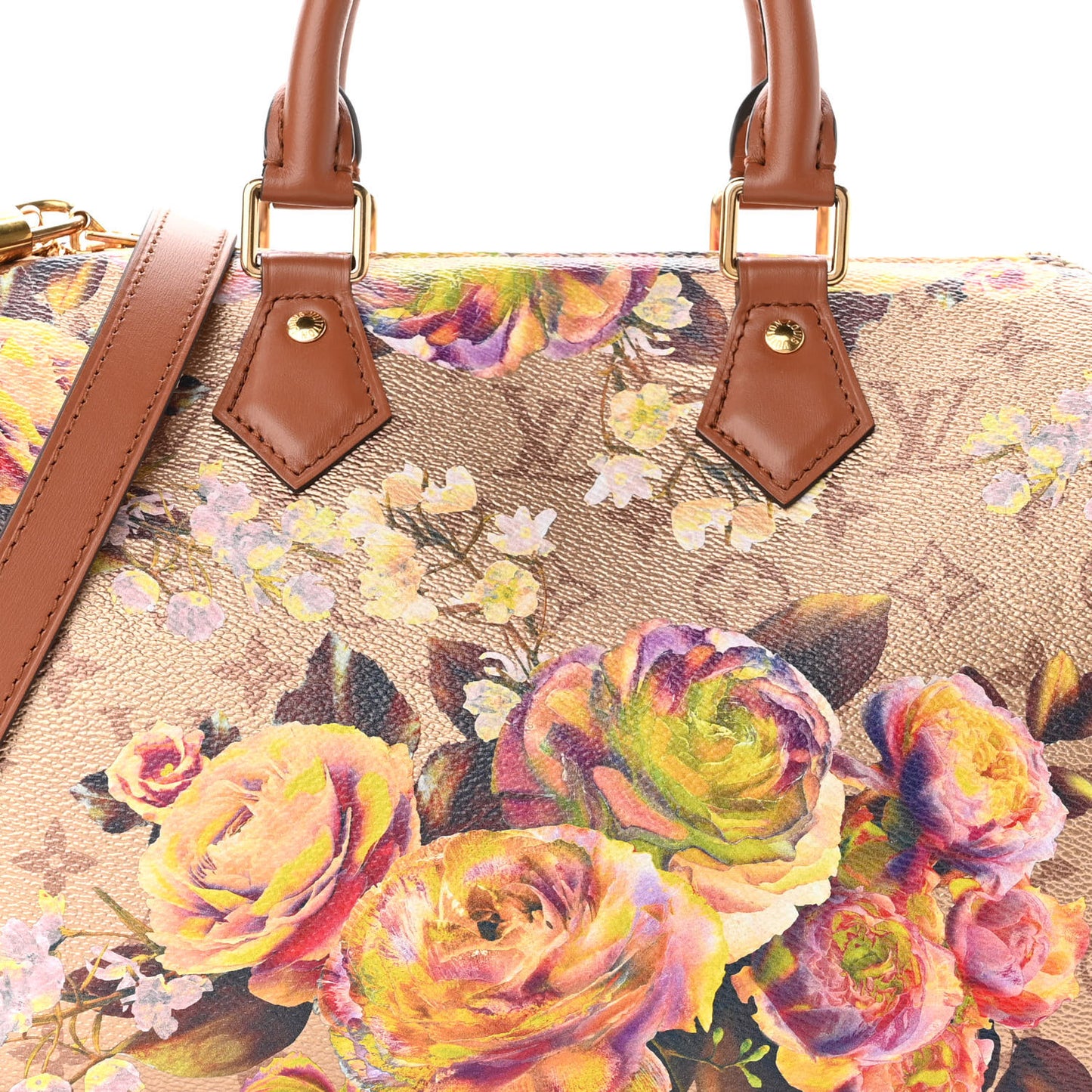 Metallic Monogram LV Garden Speedy Bandouliere 25 Gold