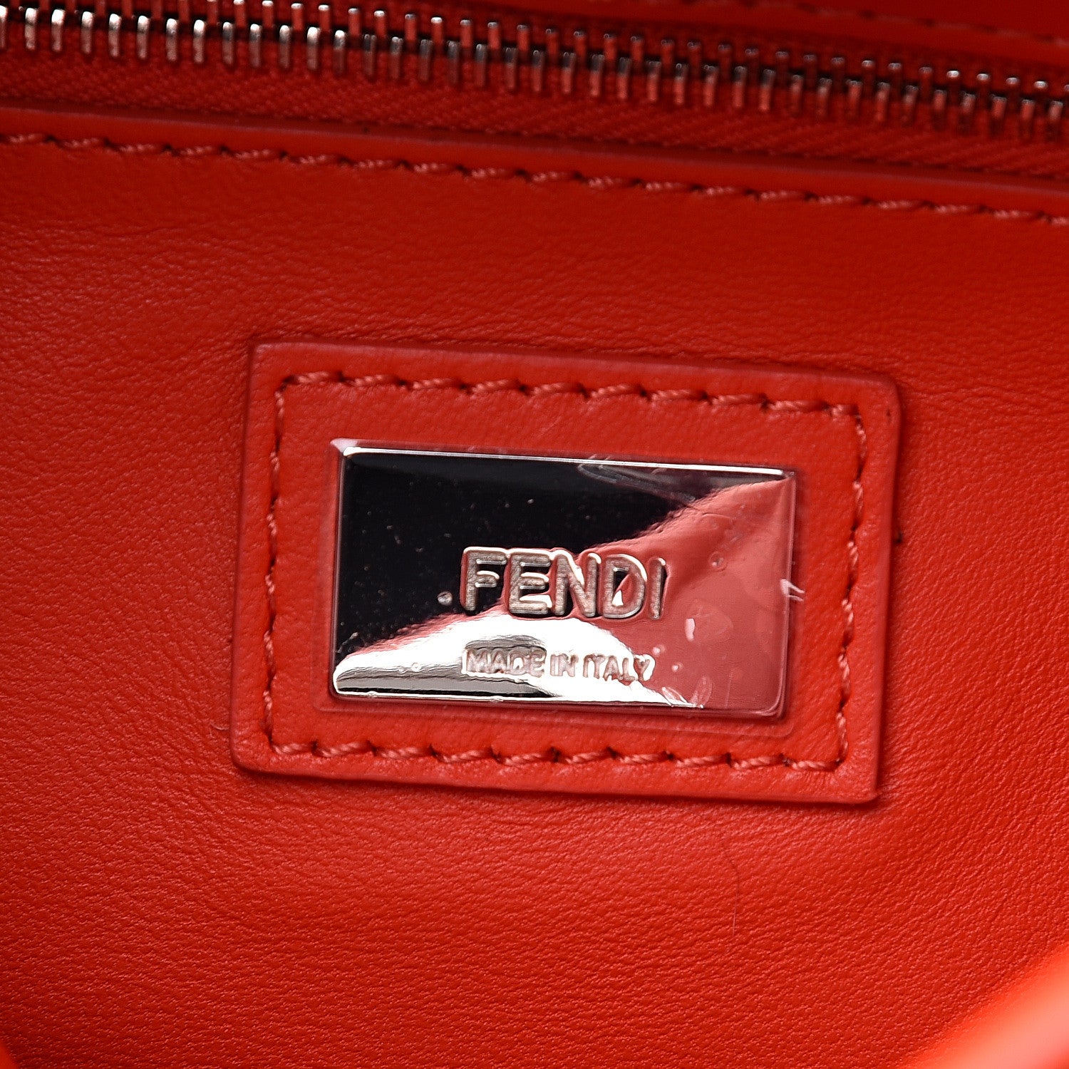 Fendi Nappa Mini Peekaboo Iconic Satchel Papavero 8 of 11