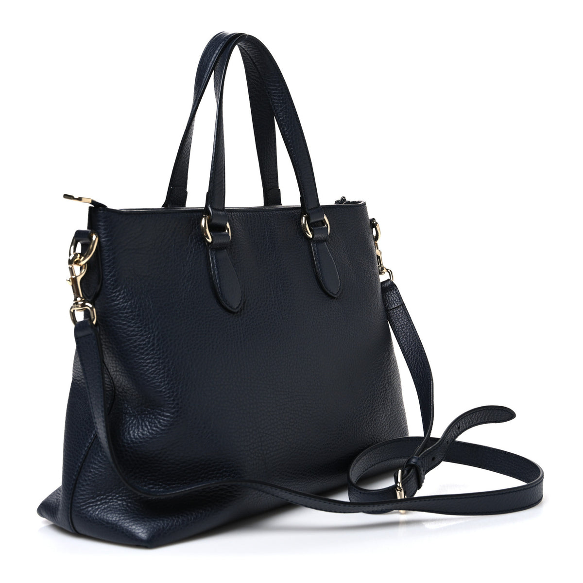 Gucci Calfskin Bamboo Tassel Top Handle Tote Blue 2 of 9