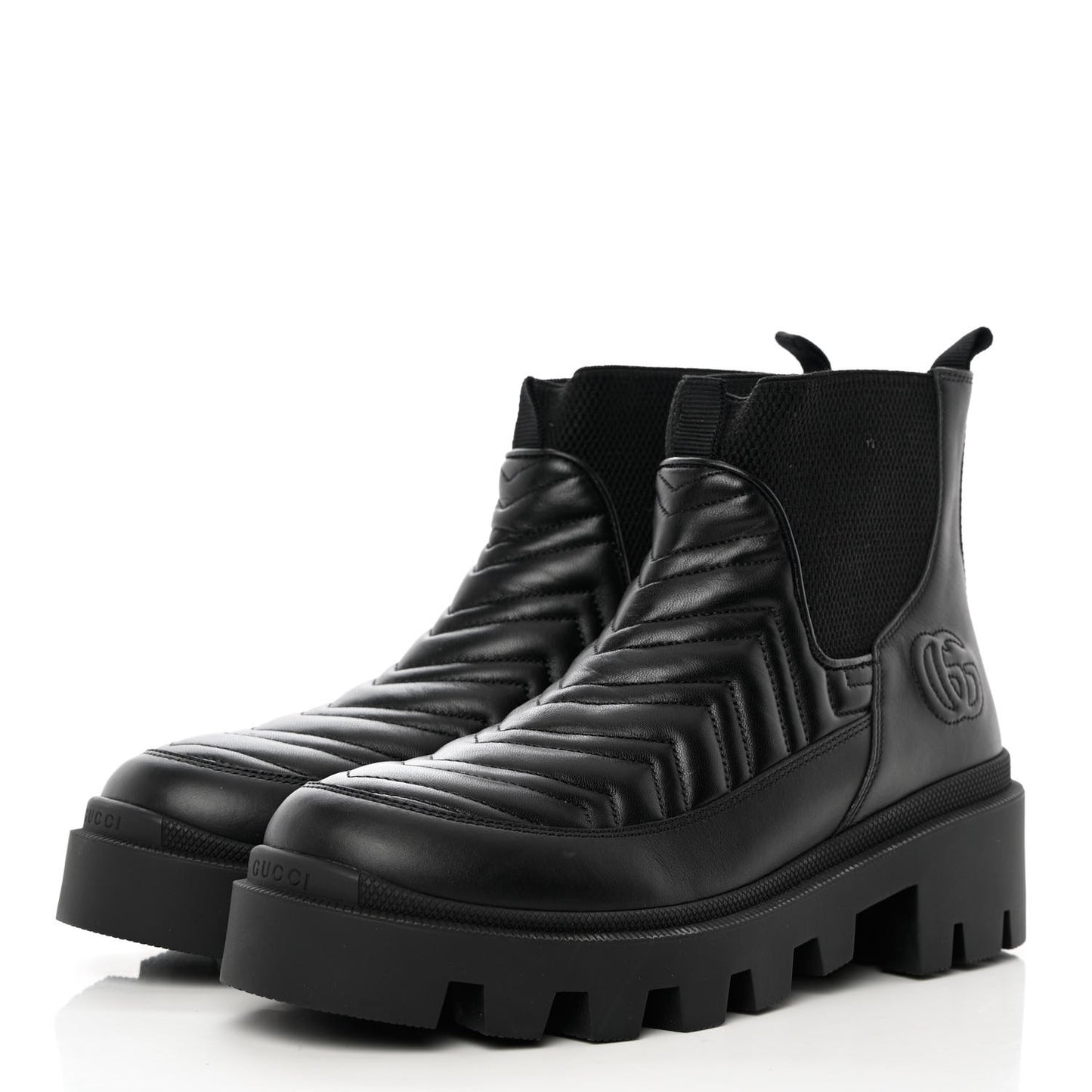 Calfskin Nappa Matelasse Frances Chelsea Boots 40 Black
