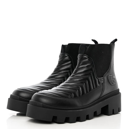 Gucci Calfskin Nappa Matelasse Frances Chelsea Boots 40 Black 6 of 16