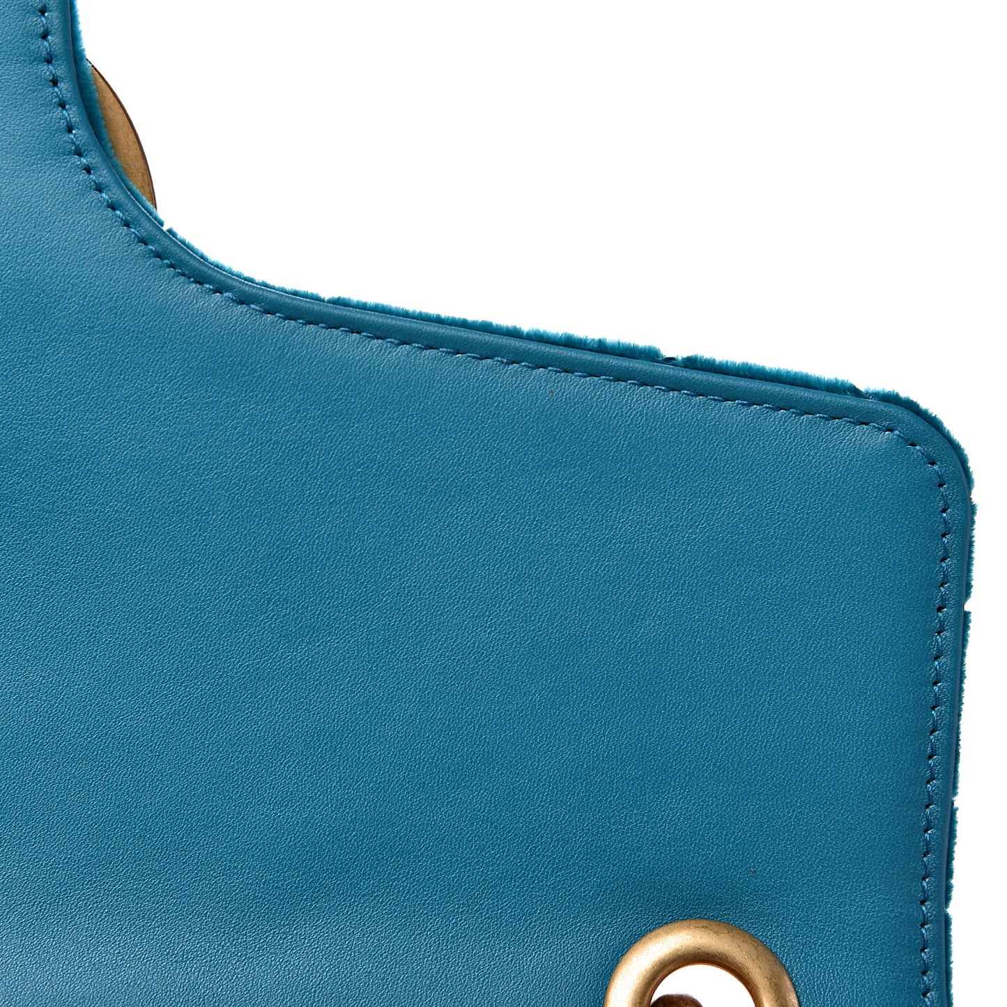 Velvet Matelasse XXV Embroidered Medium GG Marmont Shoulder Bag Pavone Cyan