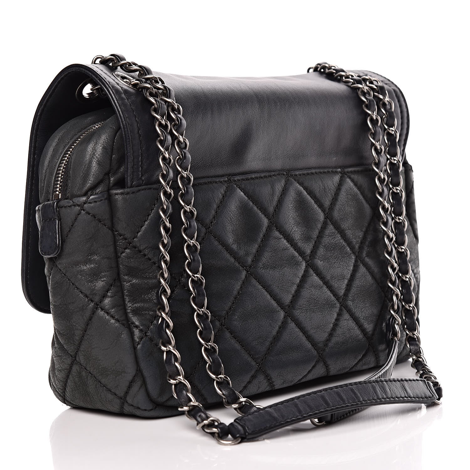 Chanel Iridescent Calfskin Medium In the Mix Flap Black 3 of 17