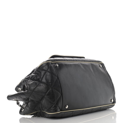 Chanel Lambskin Quilted East West Accordion Flap Black 4 of 12