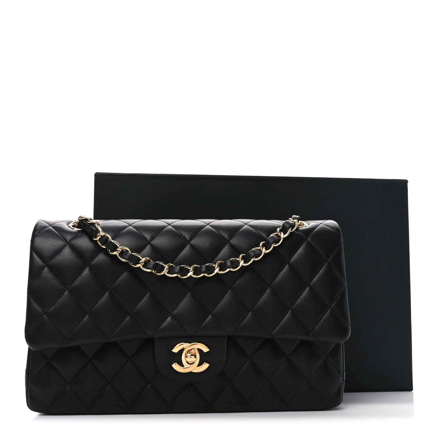 Chanel Lambskin Quilted Medium Double Flap Black 11 of 11
