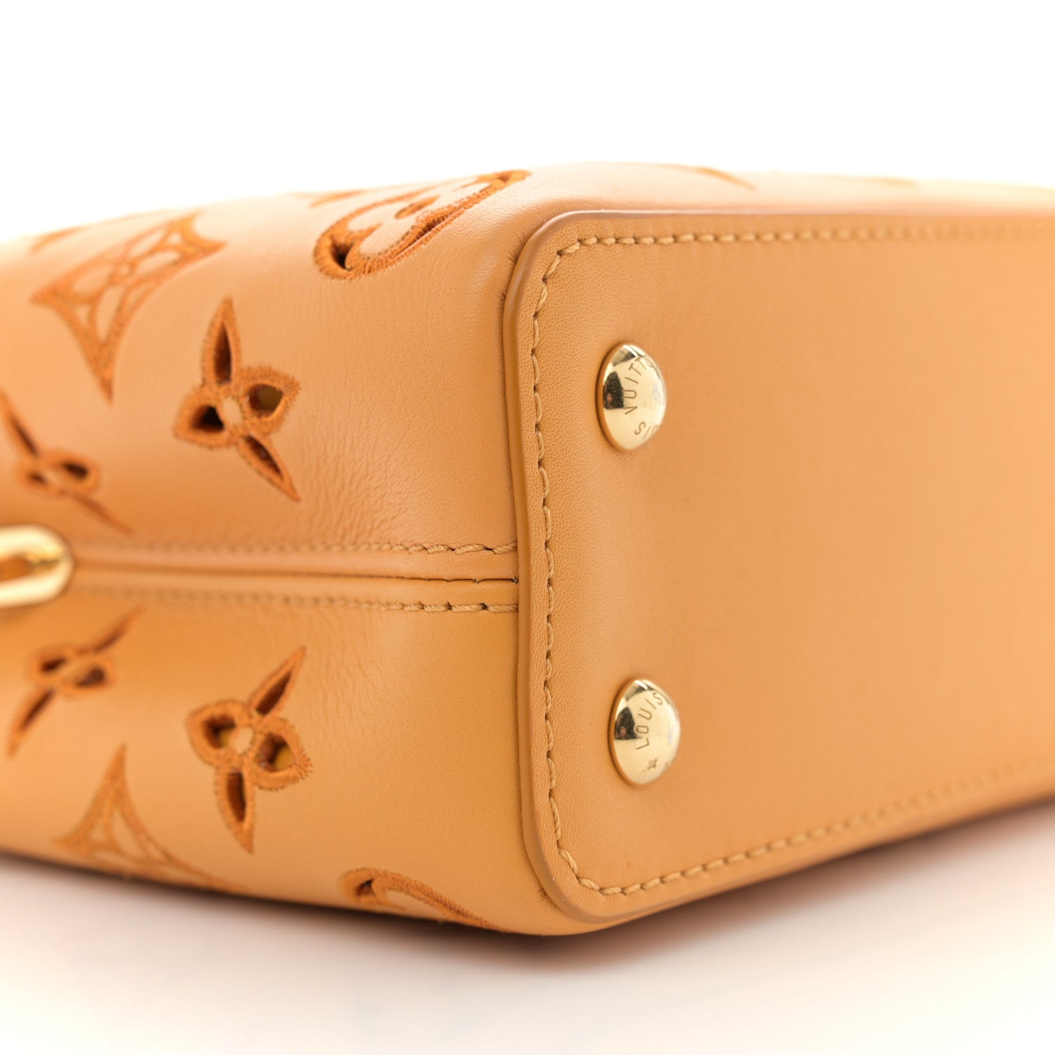 Louis Vuitton Calfskin LV Broderie Anglaise Mini Capucines Saffron 8 of 9
