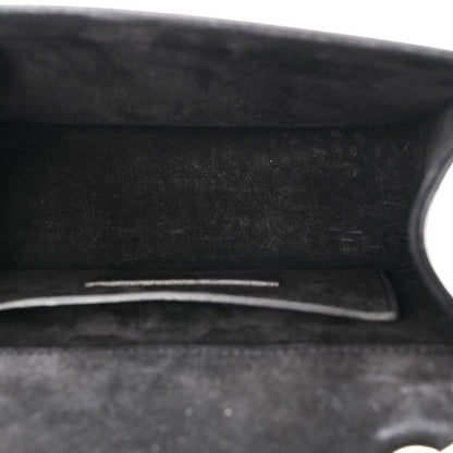 Saint Laurent Calfskin Fringe Baby Snake Monogram Satchel Black 5 of 10