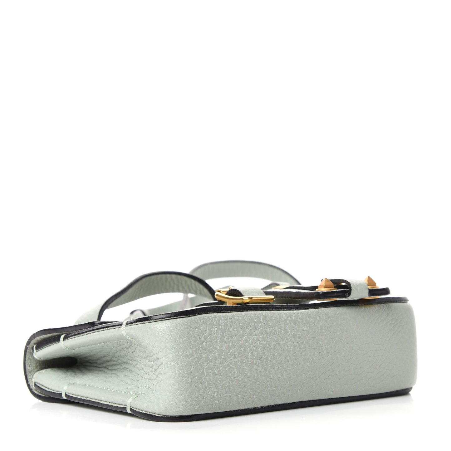 Pebbled Calfskin Shoulder Bag Water Green