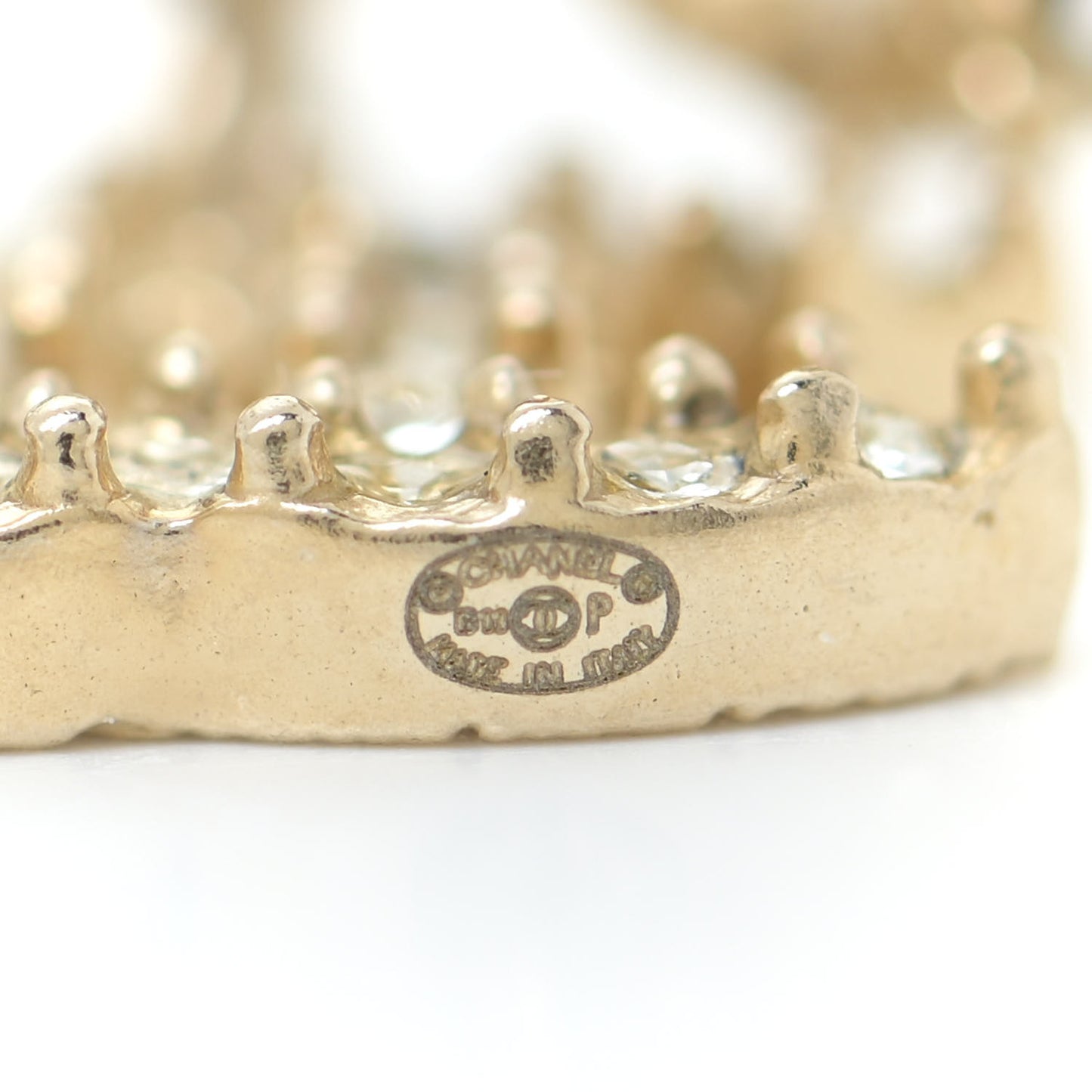 Crystal CC Bow Drop Earrings Gold