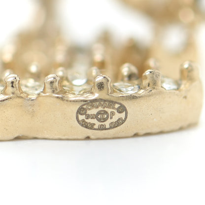 Chanel Crystal CC Bow Drop Earrings Gold 4 of 4