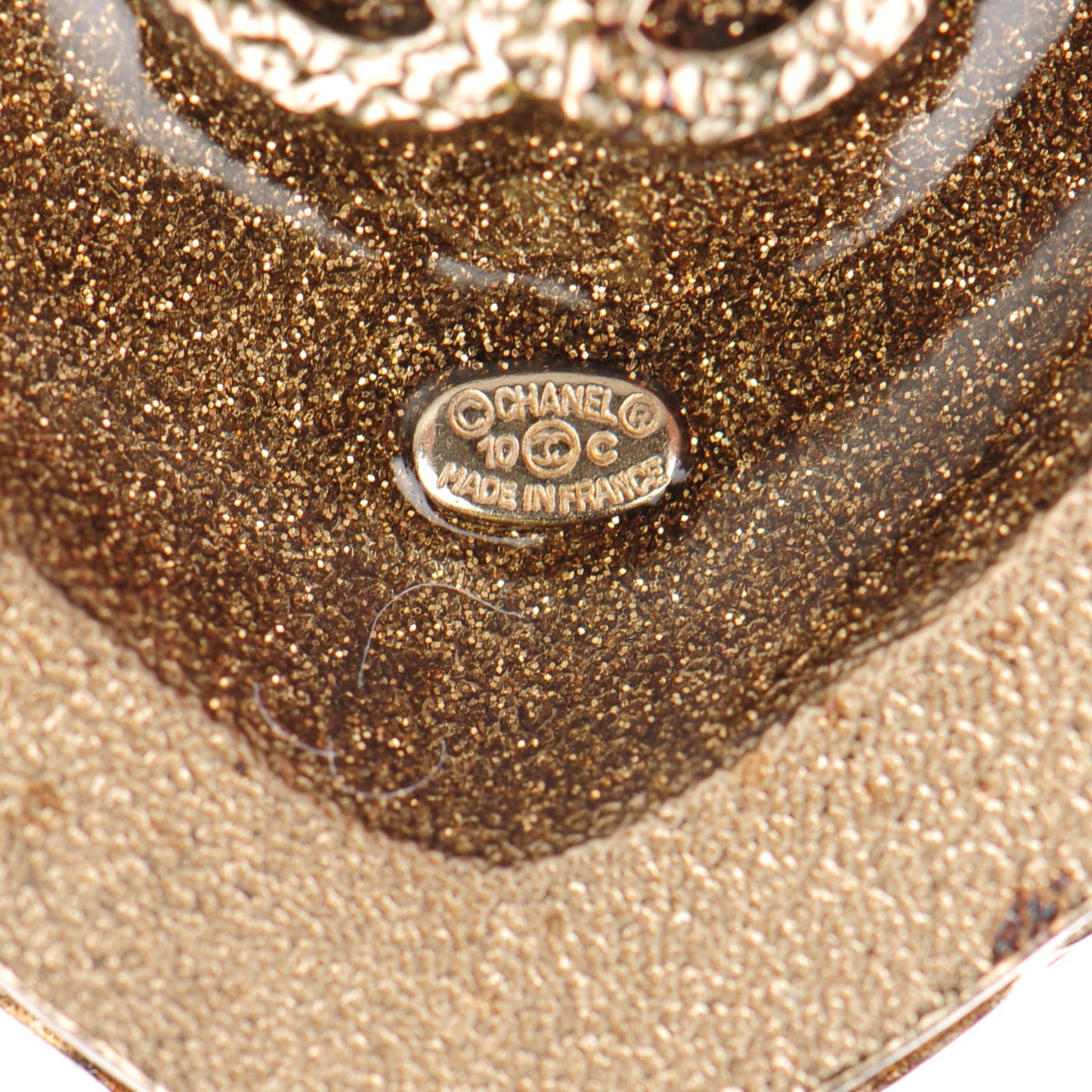 Gripoix Cyrstal Pearl CC Drop Brooch Gold