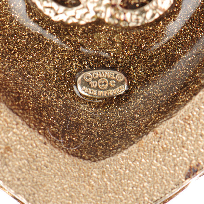 Chanel Gripoix Cyrstal Pearl CC Drop Brooch Gold 4 of 5