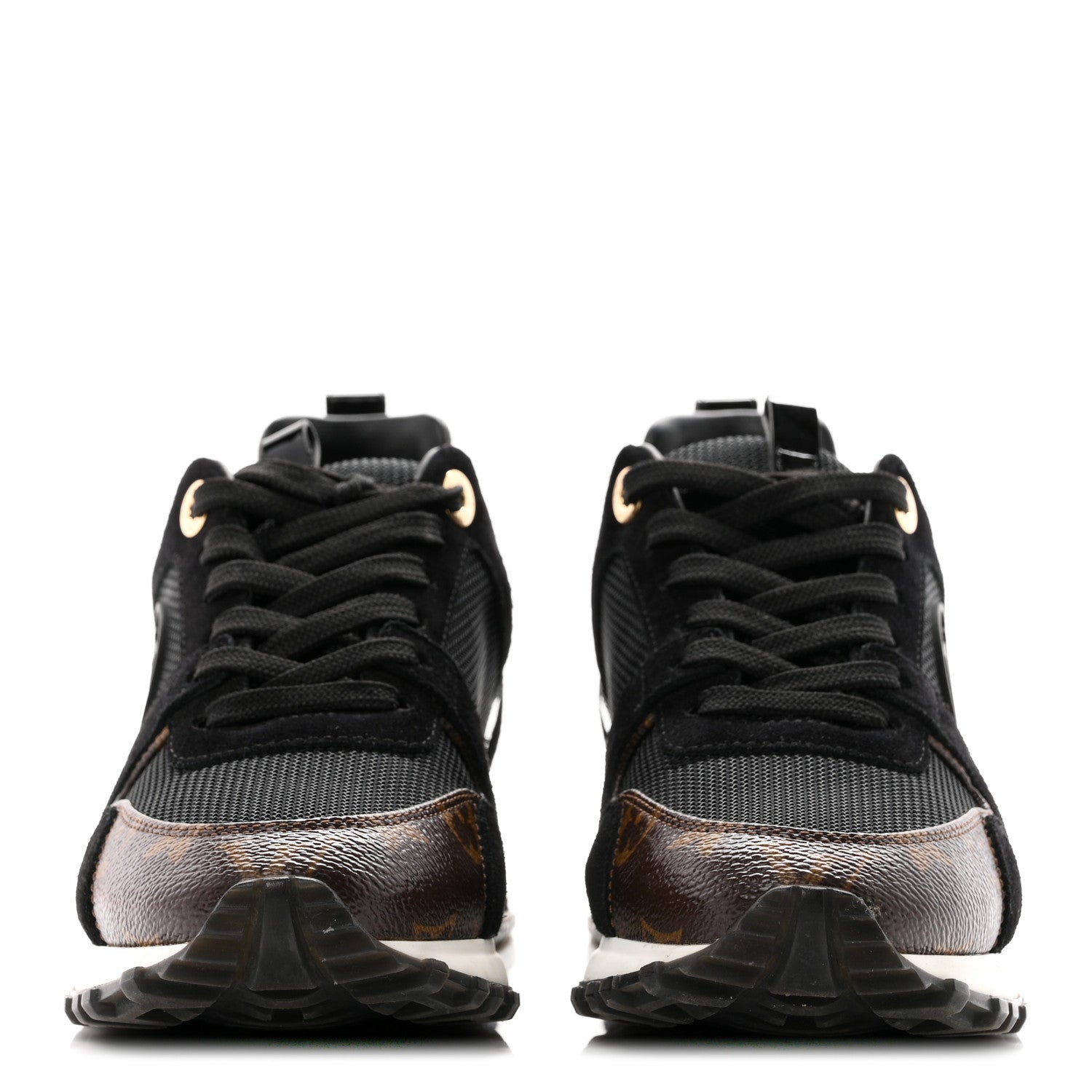 Louis Vuitton Suede Monogram Run Away Sneakers 35 Black 3 of 10