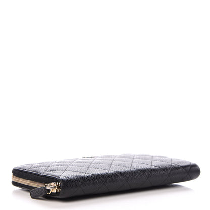 Chanel Caviar Quilted Large Zip Around Organizer Wallet Black 4 of 14