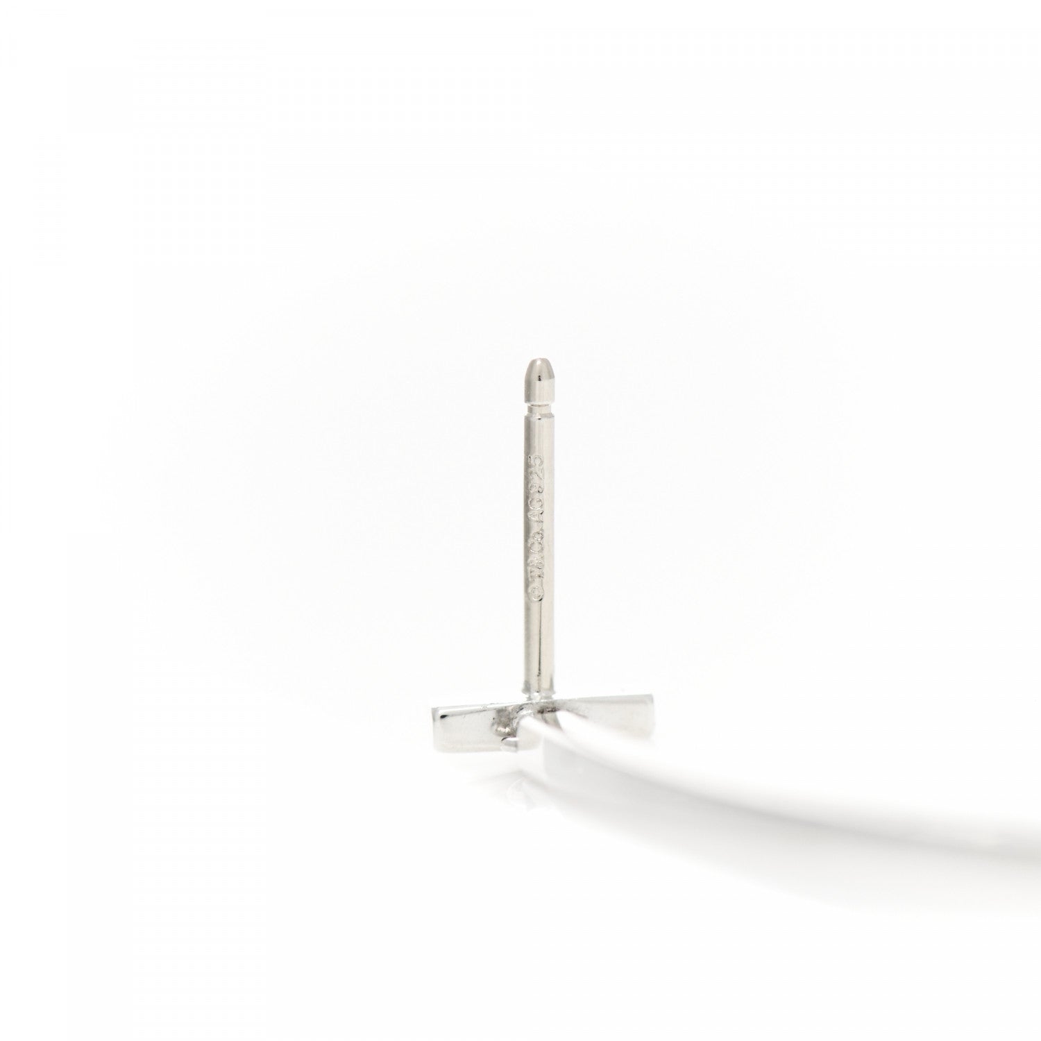 Tiffany Sterling Silver T Wire Bar Earrings 4 of 4