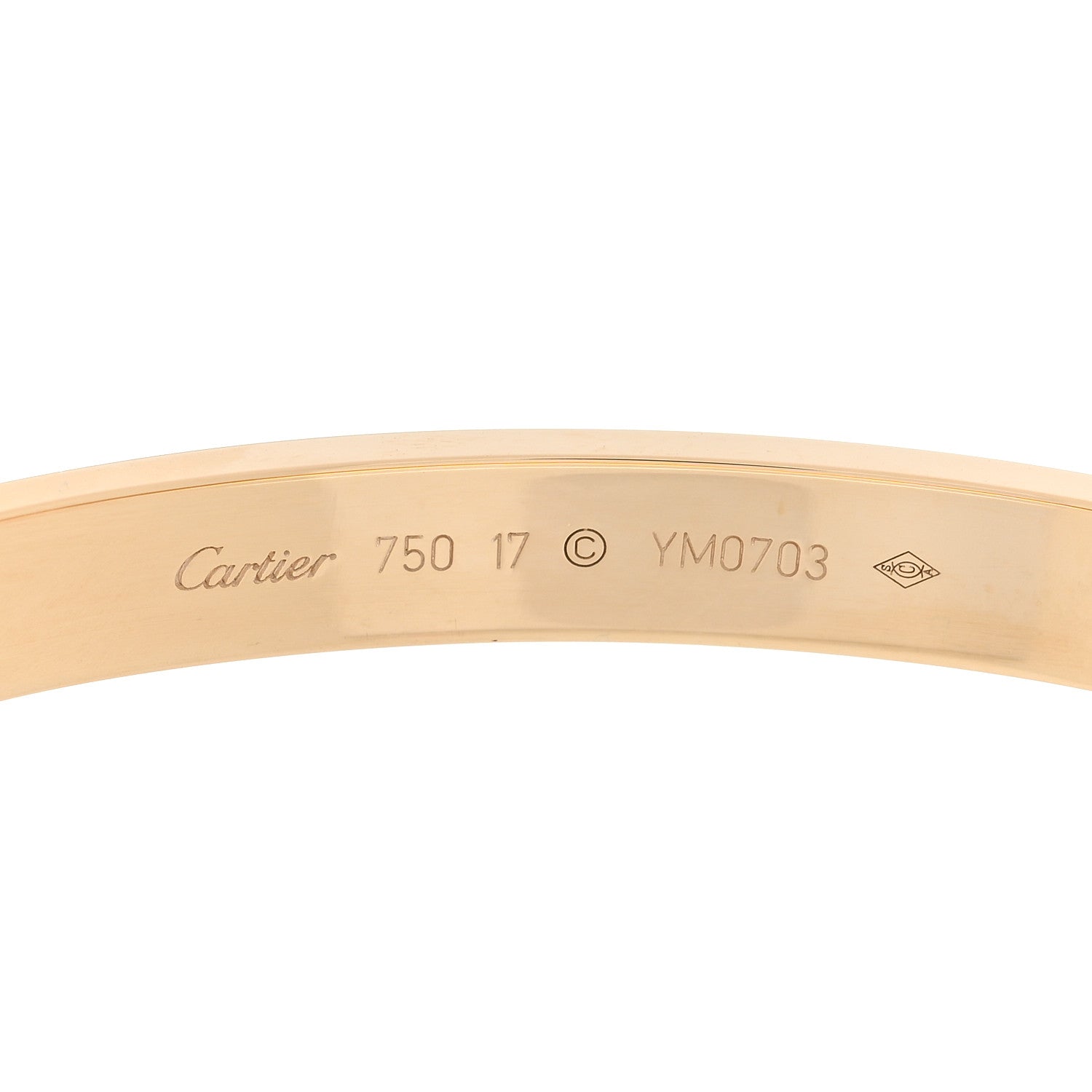Cartier 18K Yellow Gold LOVE Bracelet 17 3 of 4