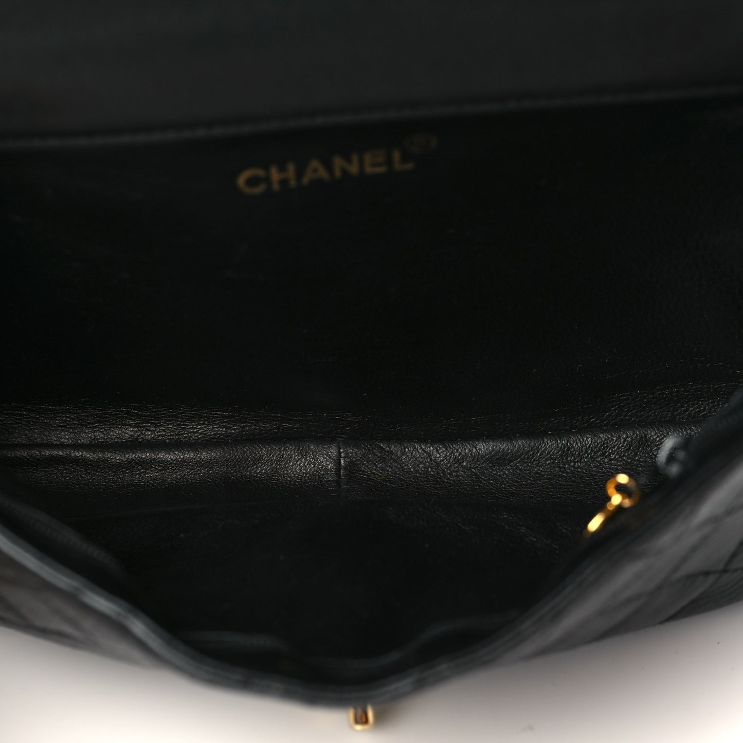 Lambskin Quilted Medium Double Sided Flap Black