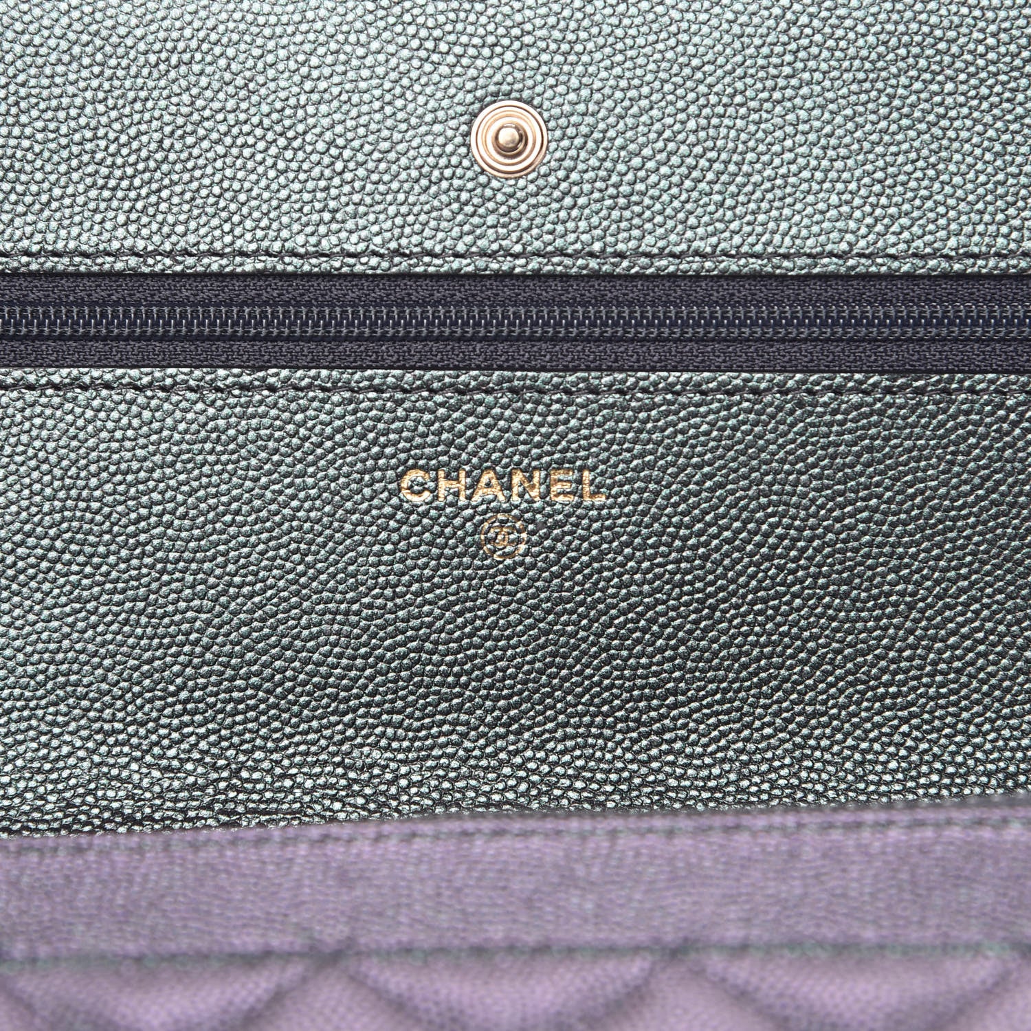 Chanel Iridescent Caviar Quilted Wallet On Chain WOC Black 6 of 11